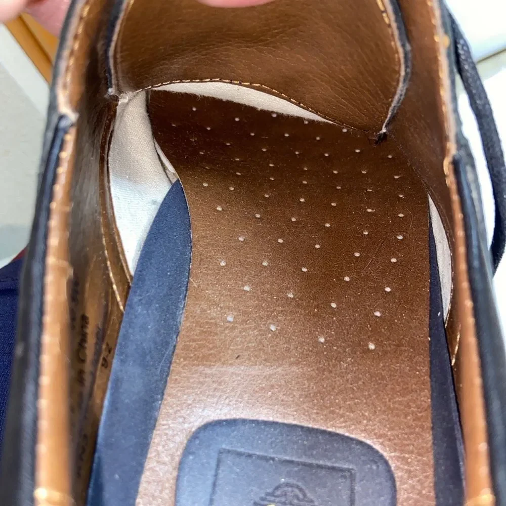 Dockers Classic Black Men's Leather Derbys Size 10.5W